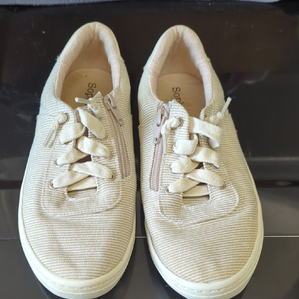Soda Beige Corduroy Sneakers with Zipper